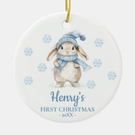 Rabbit Personalized Baby's First Christmas Julgransprydnad Keramik