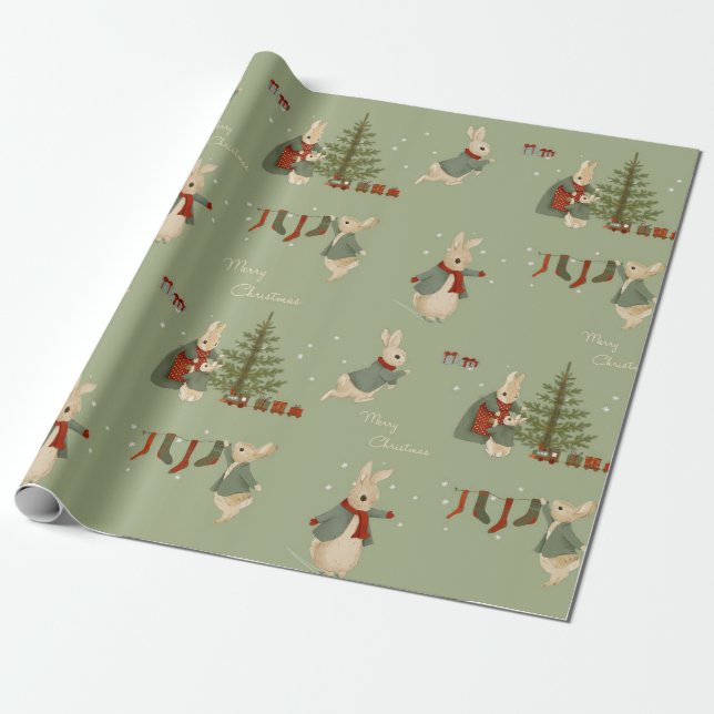 Rabbit Peter christmas Wrapping Papper Presentpapper (Utrullad)