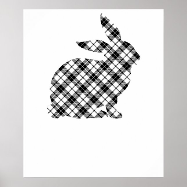 rabbit plaid pattern, retro, vintage poster (Framsidan)