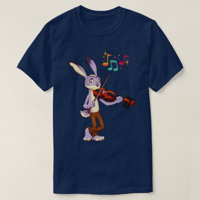 Rabbit plays the violin professionally t shirt (Design framsida)