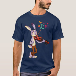 Rabbit plays the violin professionally t shirt