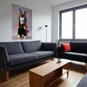 Rabbit plush leksak AI Art Poster