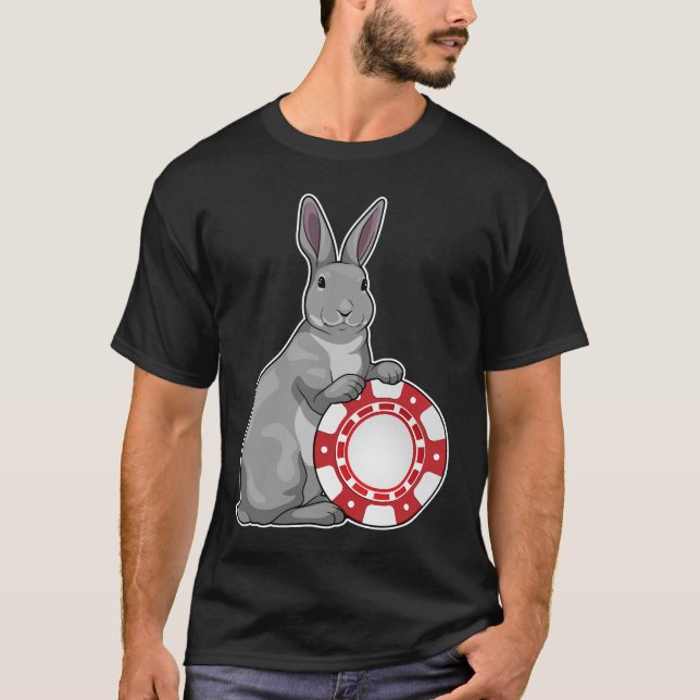 Rabbit Poker chip T Shirt (Framsida)