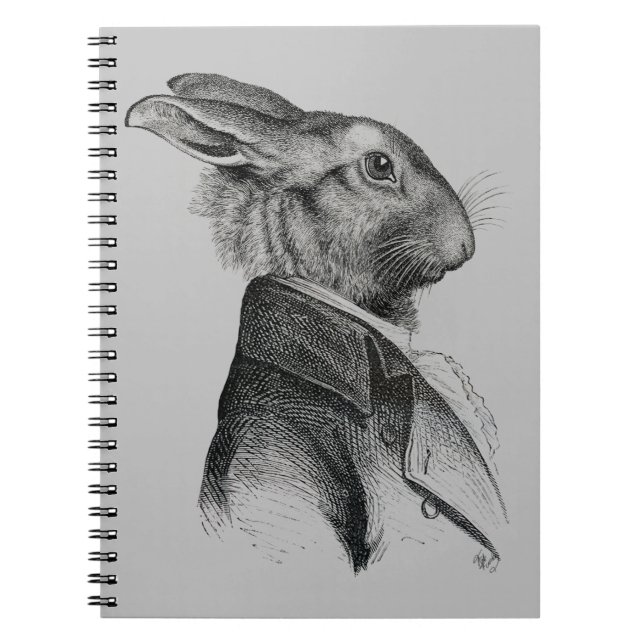 Rabbit Porträtt-profil Anteckningsbok (Framsidan)
