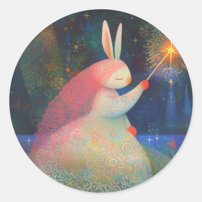 Rabbit Princess Runt Klistermärke (Framsida)