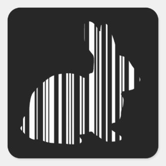 RABBIT PUB CODE Bunny Hare Barcode Mönster Fyrkantigt Klistermärke