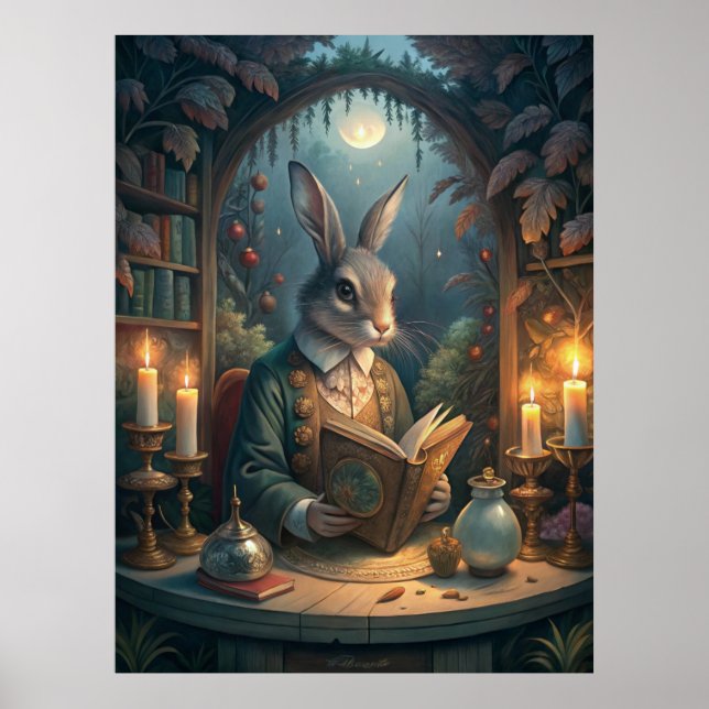 Rabbit Reading Poster (Framsidan)