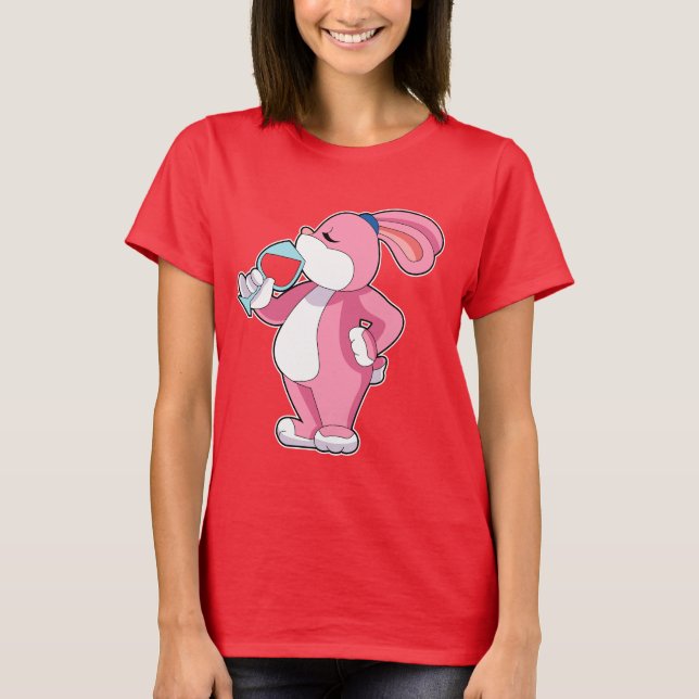 Rabbit Red vin T Shirt (Framsida)