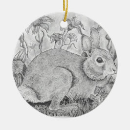 Rabbit Rests of Wildblommor Julgransprydnad Keramik