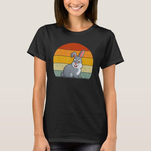 Rabbit Retro Stil Vintage T Shirt (Framsida)
