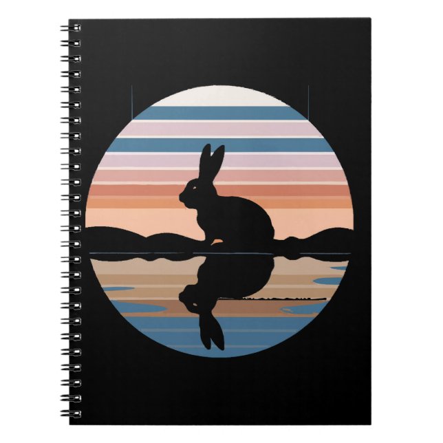 Rabbit Retro Sunset Anteckningsbok (Framsidan)