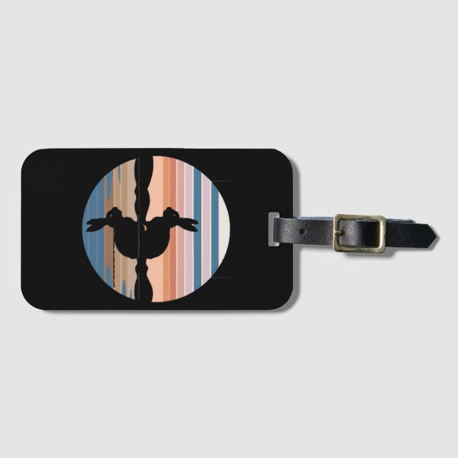 Rabbit Retro Sunset Bagagebricka (Framsida horisontal)