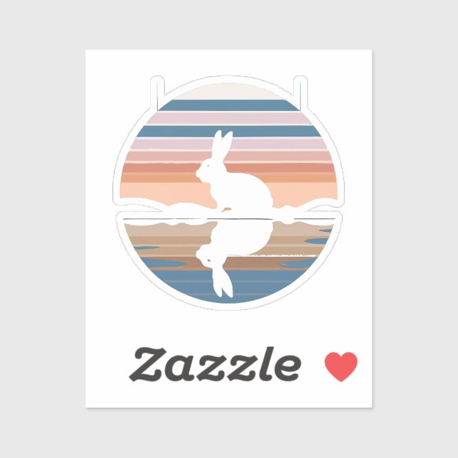 Rabbit Retro Sunset Klistermärken (Ark)