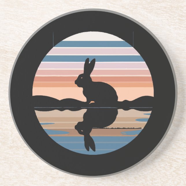 Rabbit Retro Sunset Underlägg (Framsidan)