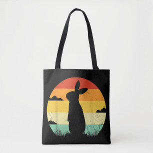 Rabbit Retro Vintage 80-talet Stil Bunny Älskare Tygkasse