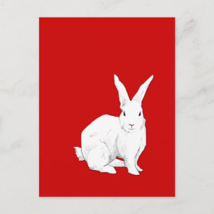 Rabbit rött vykort