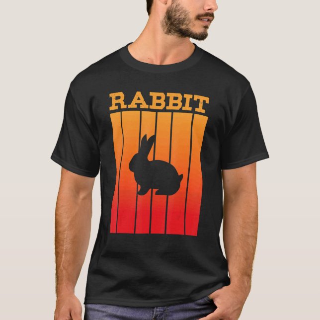 Rabbit Shadow Silhouette At Sunset T Shirt (Framsida)