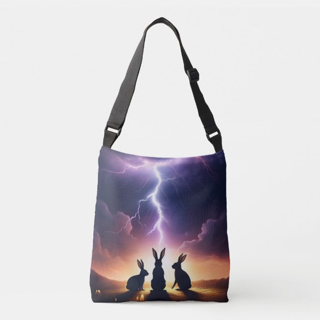 Rabbit Sihouettes Axelväska (Framsida)