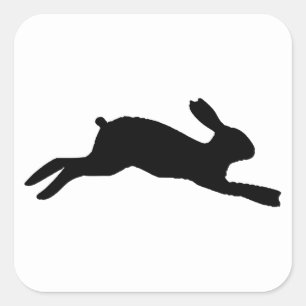 Rabbit Silhouette Fyrkantigt Klistermärke