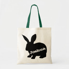 Rabbit Silhouette Personlig Namn Tote Bag Tygkasse