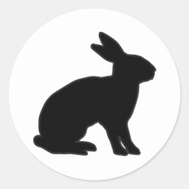 Rabbit Silhouette Runt Klistermärke