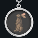 Rabbit Silverpläterat Halsband<br><div class="desc">Handmålad söt kanin.</div>