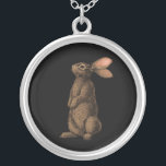 Rabbit Silverpläterat Halsband<br><div class="desc">Handmålad söt kanin.</div>