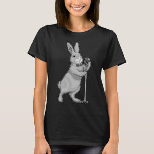 Rabbit Singer Microphone Music T Shirt