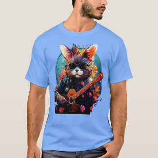 Rabbit Spelar Guitar T Shirt