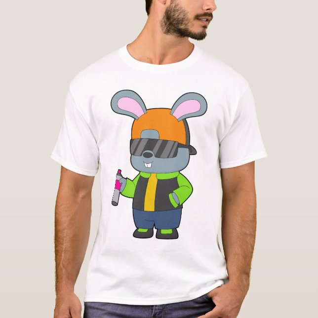 Rabbit Sprayer Spray can T Shirt (Framsida)