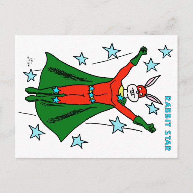 Rabbit Star Vykort (Framsida)