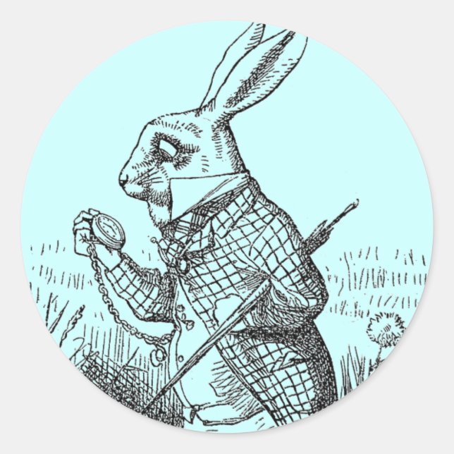 Rabbit Sticker Runt Klistermärke (Framsida)