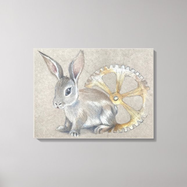 Rabbit Stretched Canvas Print (Framsida)