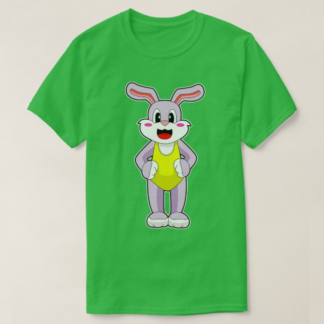 Rabbit Swimming Simma kostym T Shirt (Design framsida)