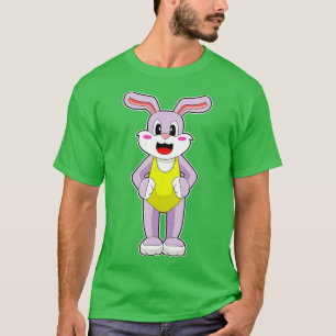 Rabbit Swimming Simma kostym T Shirt