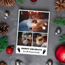 Rabbit Tassar Photo Collage Hoppy Helgdagars Julkort