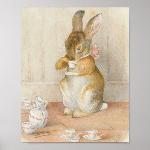 Rabbit Tea Party - Beatrix Potter Poster