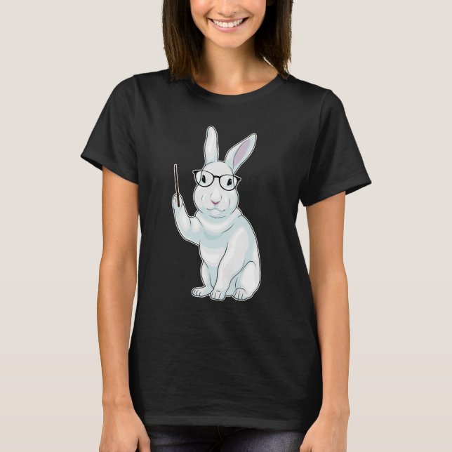 Rabbit Teacher Pointer T Shirt (Framsida)