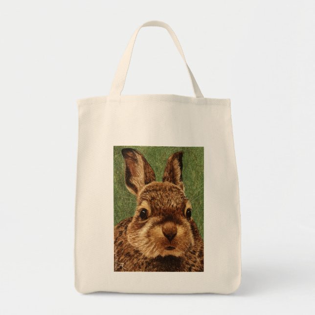 Rabbit Tote Bag - Baby Cottontail Tygkasse (Framsidan)