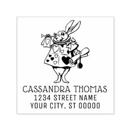 Rabbit Trumpeter Alice i Wonderland Namn Adress Självfärgande Stämpel