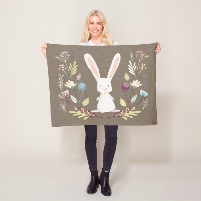 Rabbit Ull Baby Blanket - Little Bunny Fleecefilt (På plats)