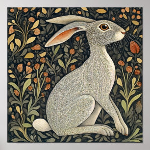 Rabbit Wall Art Wildlife Animal Poster