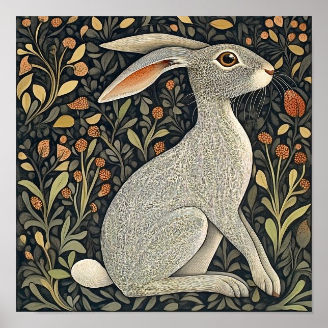 Rabbit Wall Art Wildlife Animal Poster (Framsidan)