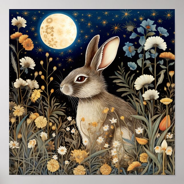 Rabbit Wall Art Wildlife Animal Poster (Framsidan)