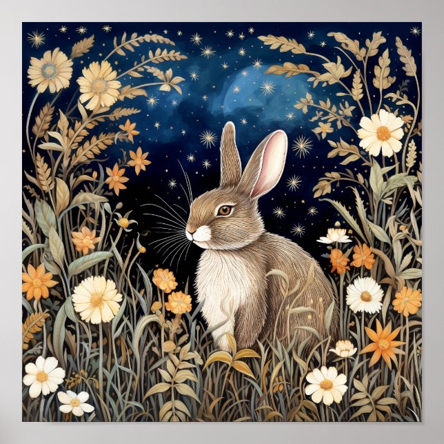 Rabbit Wall Art Wildlife Animal Poster (Framsidan)