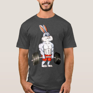 Rabbit Weightlift Funny Deadlift Fitness Påsk T Shirt
