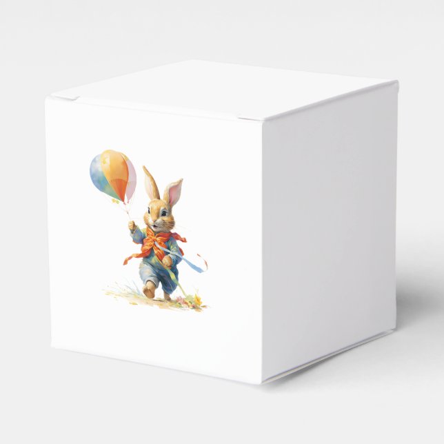  RABBIT WITH BALLOONS Throw Pillow Favor Boxes Presentaskar (Framsidan Sidan)