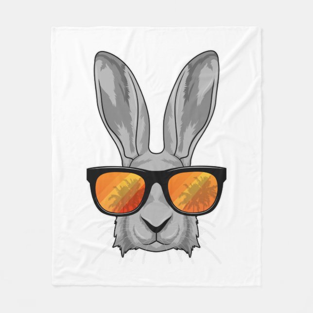 Rabbit with Sunglasses Fleecefilt (Framsidan)