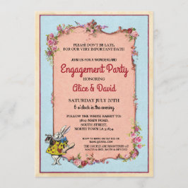 Rabbit Wonderland Förlovning Couppes Party Inbjuda Inbjudningar