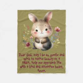 Rabbit Woodland Kids Christian Prayer på Grönten | Fleecefilt